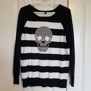 Torrid 00 (size 10) Skull Stripe Sweater